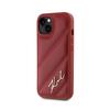 Karl Lagerfeld Diagonal Quilted Script - Etui Iphone 15 / 14 / 13 (Czerwony)