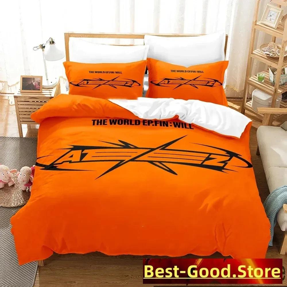 The World Ep.fin Ensemble de literie ATEEZ Housse de couette Ensemble de lit Housse de couette Taie d'oreiller Couette King Queen Size Garçons Adultes Literie 70x133cm 2pcs