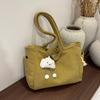 Corduroy Bag Women's Largecapacity New Spring Leisure Shoulder Shopping Bag Texture Commuter Tote Bag