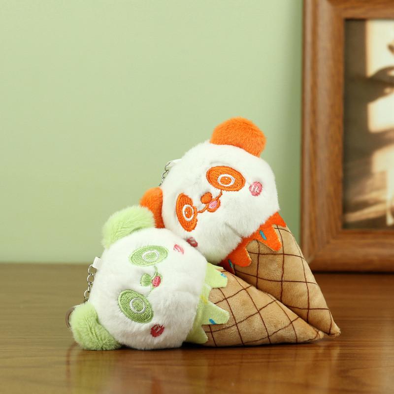Adorable Panda Plush Toy Ice Cream Pendant Cute Children's Event Gift 15cm