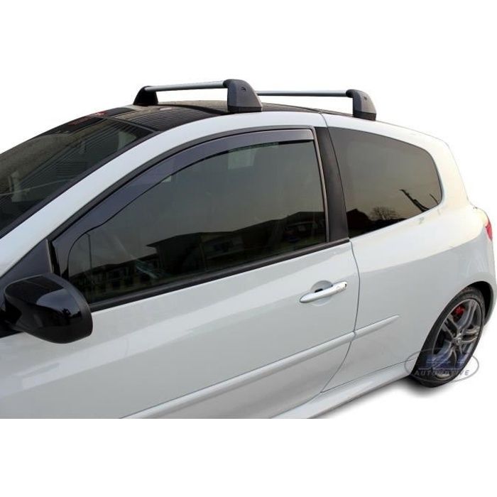 Déflecteurs d'air - J&amp;J AUTOMOTIVE - Renault Clio 3 - Fumé - Acrylique renforcé - Installation facile