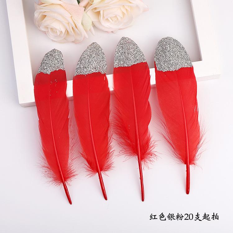 Golden Feather Colored Goose Feather Spray Gold Hard Big Floating Feather Jewelry Accessories Whole Face Semi-Golden Diy Handmade Decoration