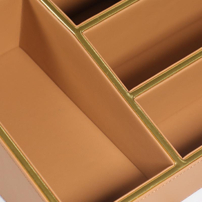Makeup Storage Basket Bins with Dividers for Women Cosmetics Display Case Leather Skincare Multifunctional Desktop Organizers