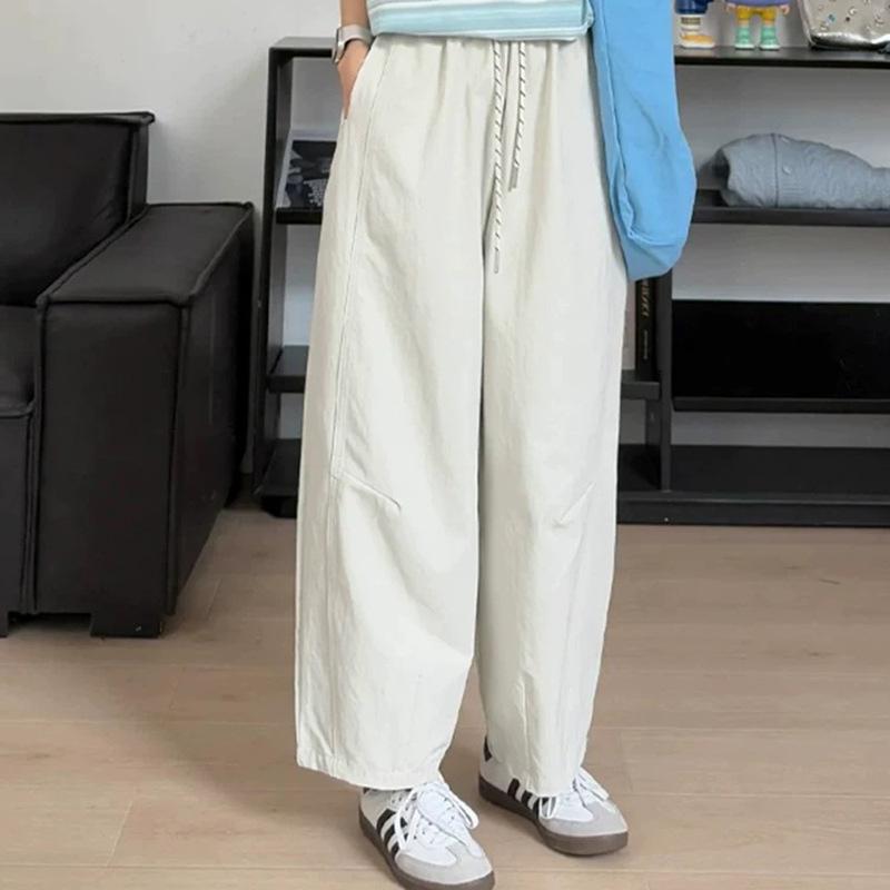 Plus Size Women s Balloon Pants - Summer Slimming Loose Wide Leg Cropped Pants L абрикосовый
