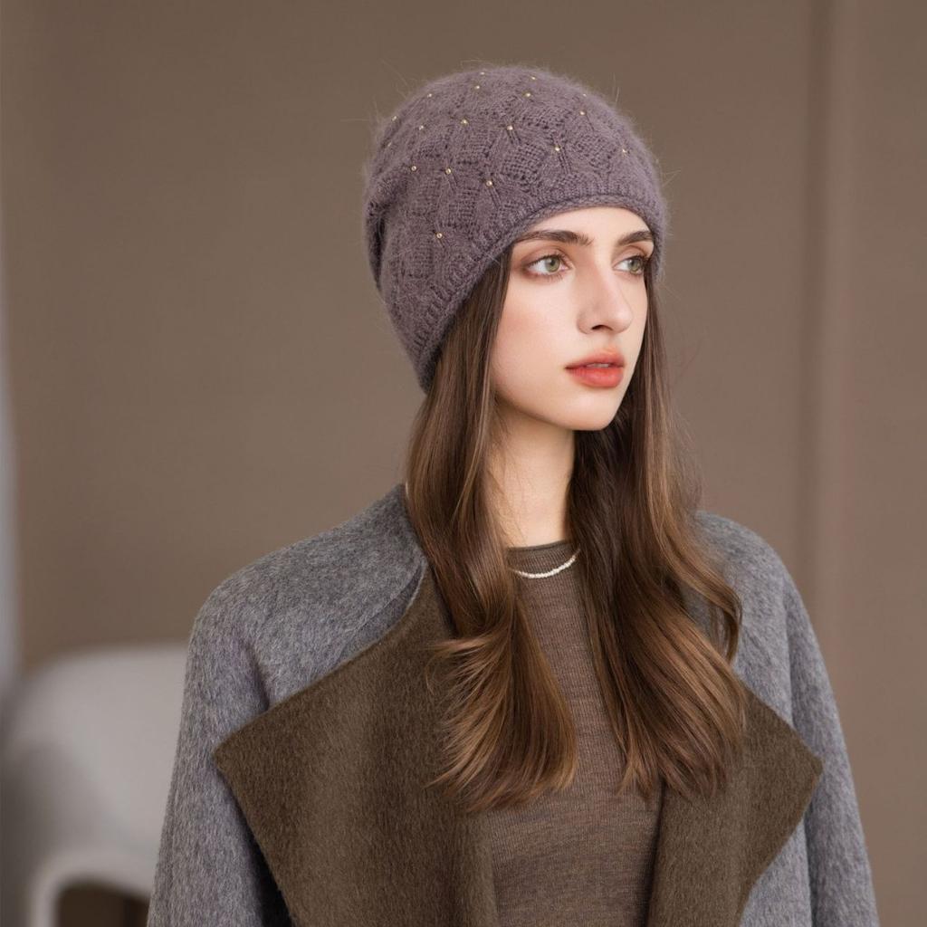 Winter Hat Women's Knitted Hat Casual Fashion Bag Head Ear Protection Hat Winter Windproof Hat