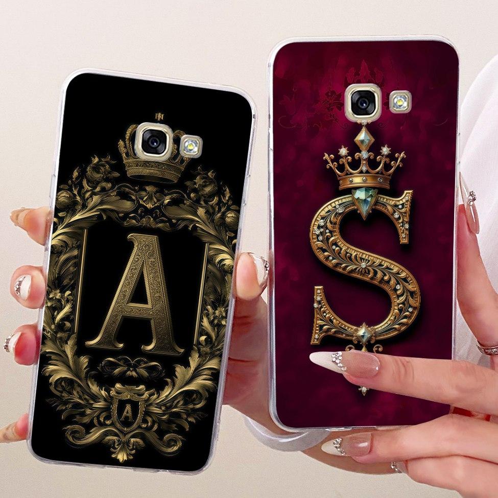 Clear For Samsung A5 2017 A520F A520K Cover For Samsung Galaxy A5 2017 Case Luxury Crown A-Z Letters 2D Flat Pattern Soft Casing