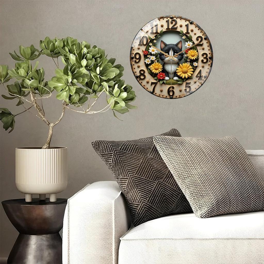 30x30cm Glass Wall Clock for a Sales Target with Custom Goal Thermometer