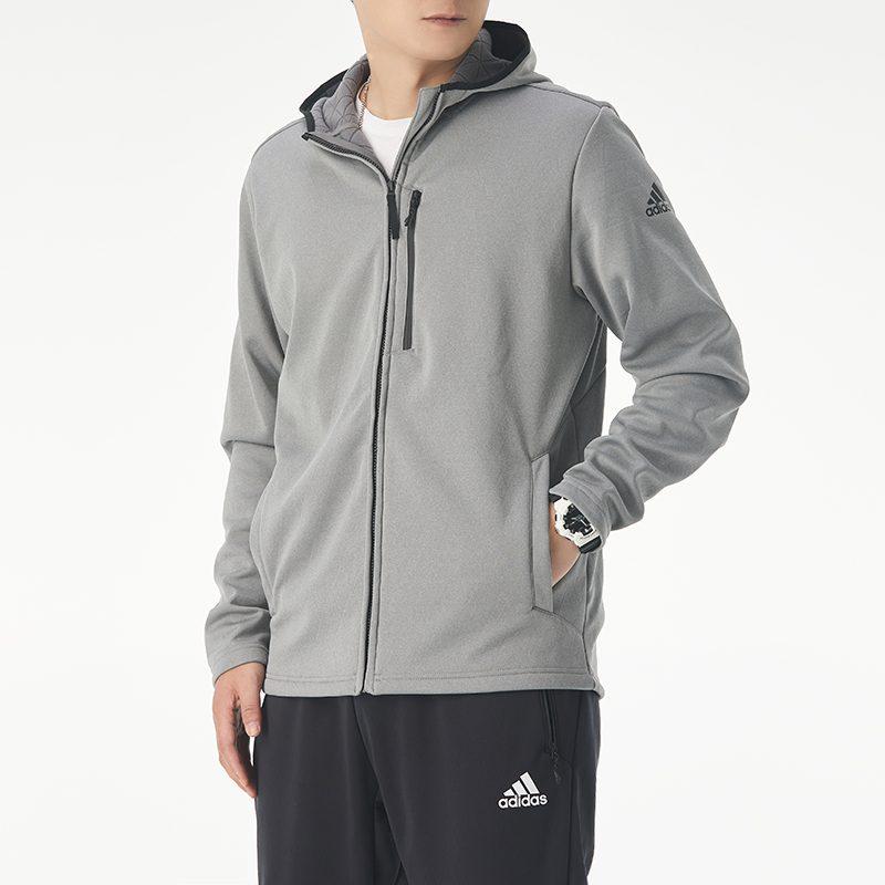 Adidas Jackets Men's Medium Heather Gray Hooded Moderate Other GV3516