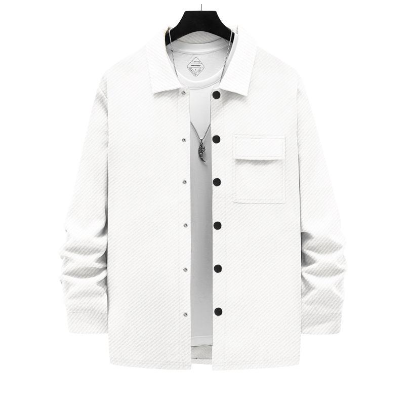 Herren Unifarbene Lässige Jacke mit Langen Ärmeln und Revers - Herbst/Winter Kollektion