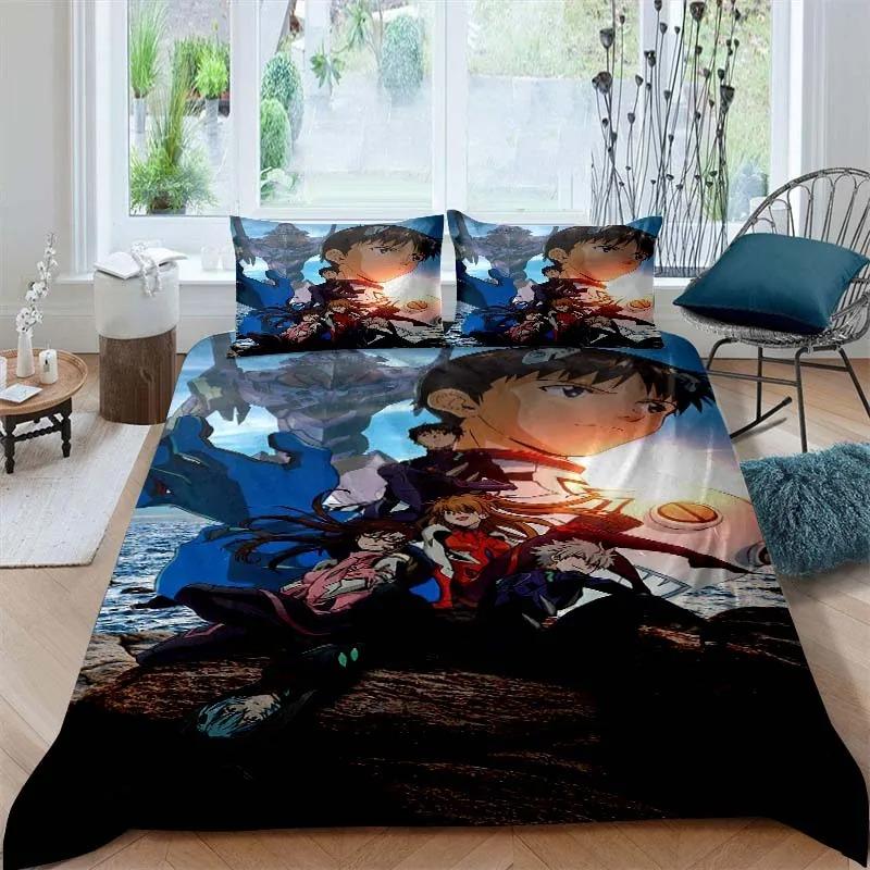 New NEON GENESIS EVANGELION Anime Quilt Covers Bedding Dormitory Sheets 2/3-piece Bedding Set