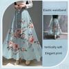 Spring Summer Women's Bohemian Printed Skirt High-Waist A-Line Long Floral Skirt