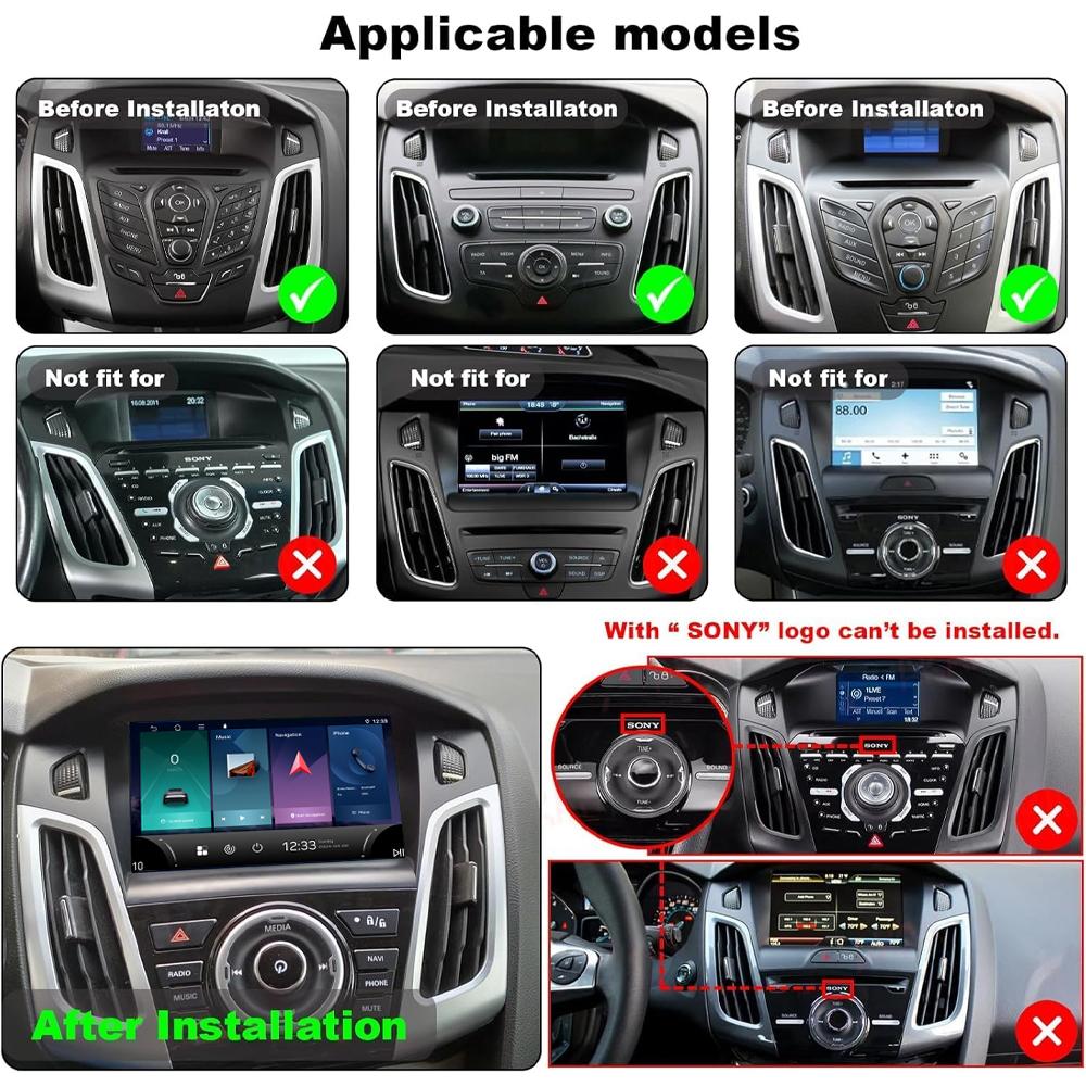 Car Radio Carplay For Ford Focus 2012-2017 Navigation GPS Android Auto Multimedia Player Stereo Unit WiFi BT No 2din 4G