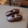 Autumn Little Girl Leather Shoes Shallow Retro New Kids Flat Shoes Causal Simple Children Ballet Shoes for Wedding Party