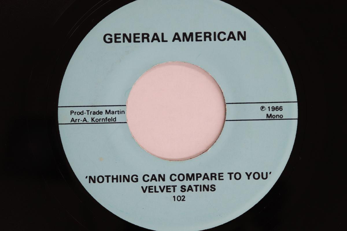 

7inch Record VELVET SATINS Nothing Can Compare To You 102 GENERAL AMERIC 1976 US SoulFunk Used