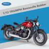 Welly Modello di Moto Miniatura in Lega Triumph Bonneville Bobber Scala 1/12 Giocattolo Simulazione Metallo Diecast Giocattolo per Bambini Moto Regalo