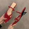Elegant Mid Heels Women's Sandals Fashion Designer Women Shoes 2025 Sexy Summer Slippers Pumps Party Dress Sandalias De Mujer