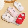 Babyschuhe 0-1 Jahr: Gestrickter Stoff, Schleifendesign, Weiche Sohle, Rutschfeste Indoor-Kleinkindschuhe