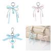 Versatile Ribbon Pearls Bowknot Key Rings with Turtles Pendant Charming Keychain Accessory for Backpacks and Purses