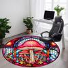 1pc Mushroom Window Office Round Area Rug, Indoor Mat Suitable ForOffice, Under Office Chairs Bedroom Living Room Home Decor, Room Deco D059