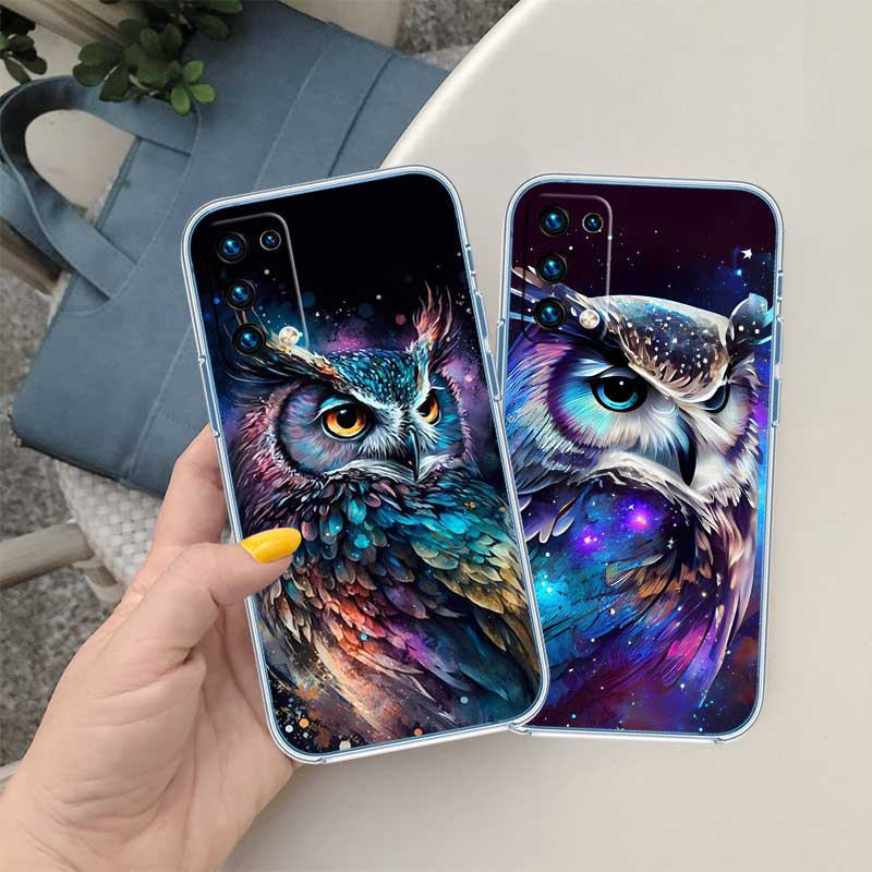 NH14 Cartoon Art Owl Phone Case for LG K22 K30 K40 K40S K41 K42 K50 K50S K51 K51S K52 K61 K62 K71 K92 Q60 Q61 V40 V50 V60
