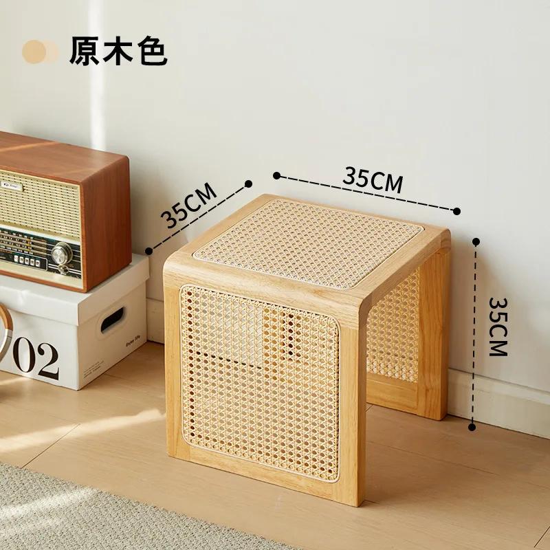 Bedside Solid Rattan Cabinet Namesake Style Coffee Table Chinese Traditional Furniture Sofa Balcony Oriental Furniture Table