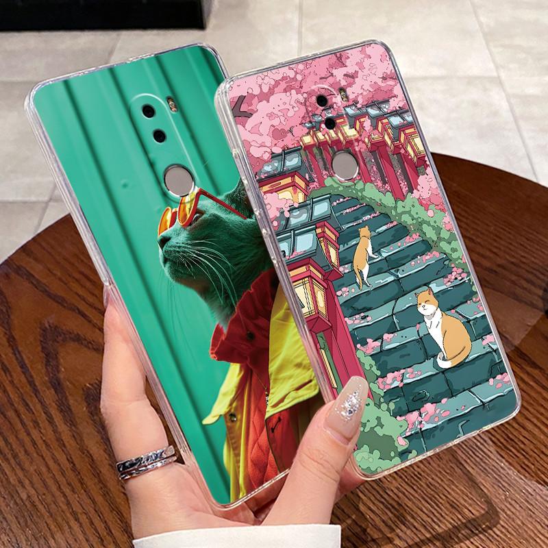 Jelly Casing For Xiaomi Poco F1 Coque Capa Clear Silicone Soft TPU Back Cover Cute Cat Rabbit Heart Protective Case Fundas