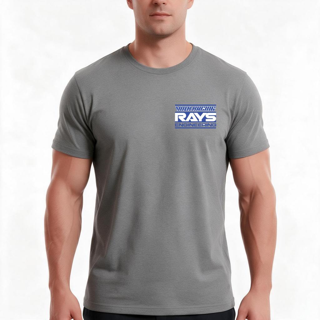 Rays Engineering Tshirt Summer Casual Cotton Tee Oversized Streetwear Tops Vintage Graphic Print Loose Fit Short Sleeve