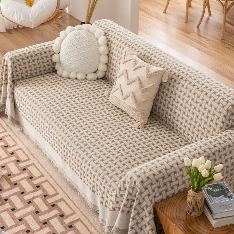 Sofa Cover Cloth Full Package Universal Dustproof Sofa Cover Four Seasons General Nordic Ins Wind Sand Hair Blanket Cover