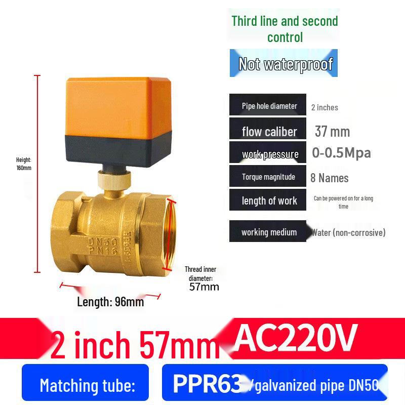 220V DN15 Měděný závitový elektrický kulový ventil pro regulaci vody