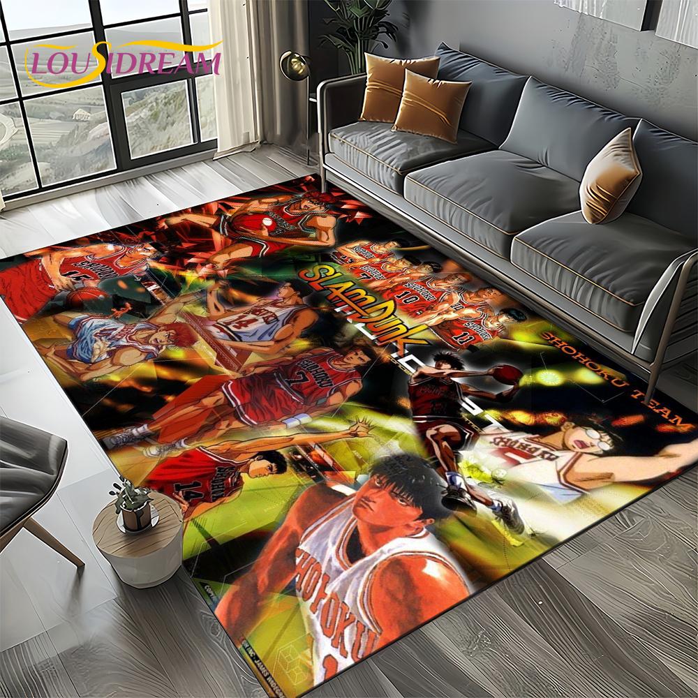 2025 New Cartoon Slam Dunk Anime Basketball Carpet Rug for Bedroom Living Room Home Sofa Decoration,kid Play Decor Floor Mat