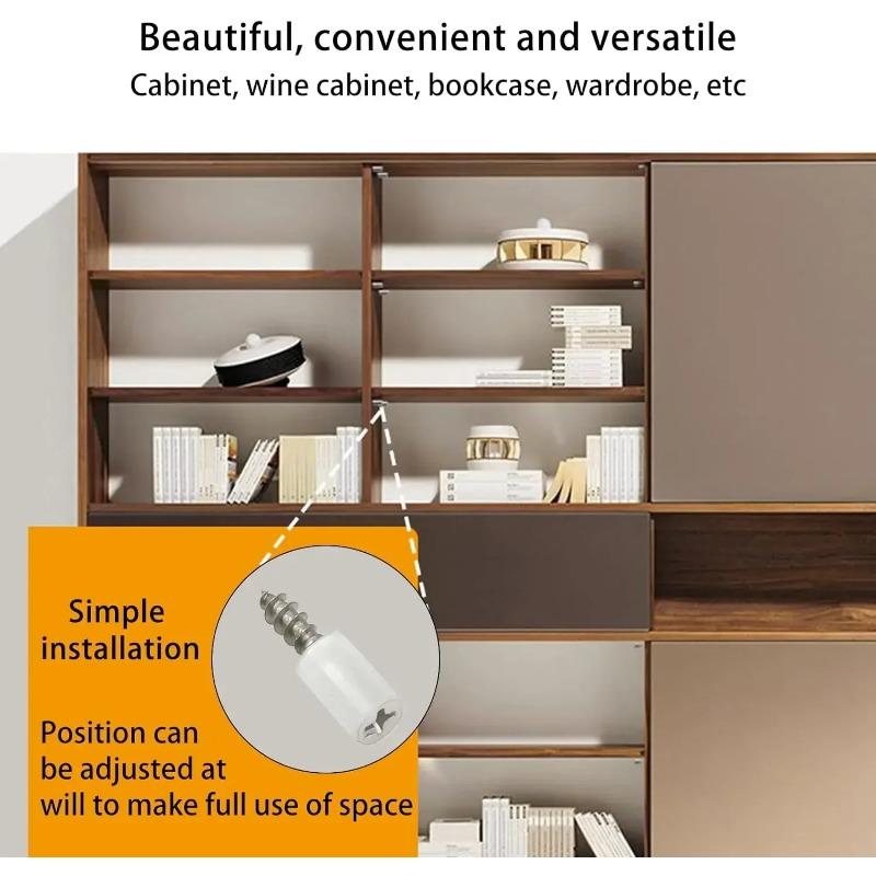 100/10PCS Self Tapping Screw Layer Plate Holder Wardrobe Septum Brackets Fixed Screw Shelf Support Pegs with Non-Slip Sleeve