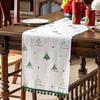 Yousheng Christmas Table Runner Retro Xmas Tree Table Runner Festive Dining Table Decoration Cloth for Holiday Dinner Party Family Gathering