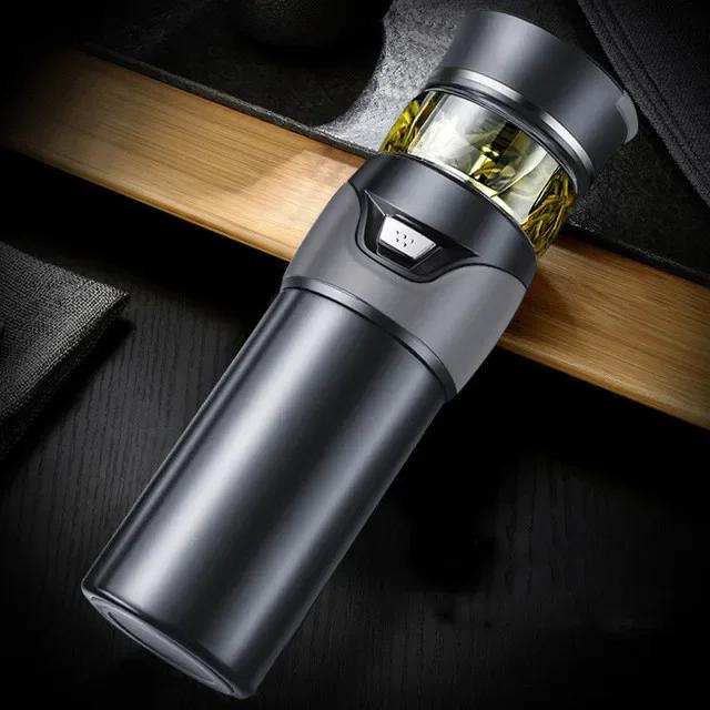 Tea Water Separation Thermos Bottle Stainless Steel Tea Strainer Thermos Infuser Tumbler Vacuum Flask With Tea Filter Two Cover