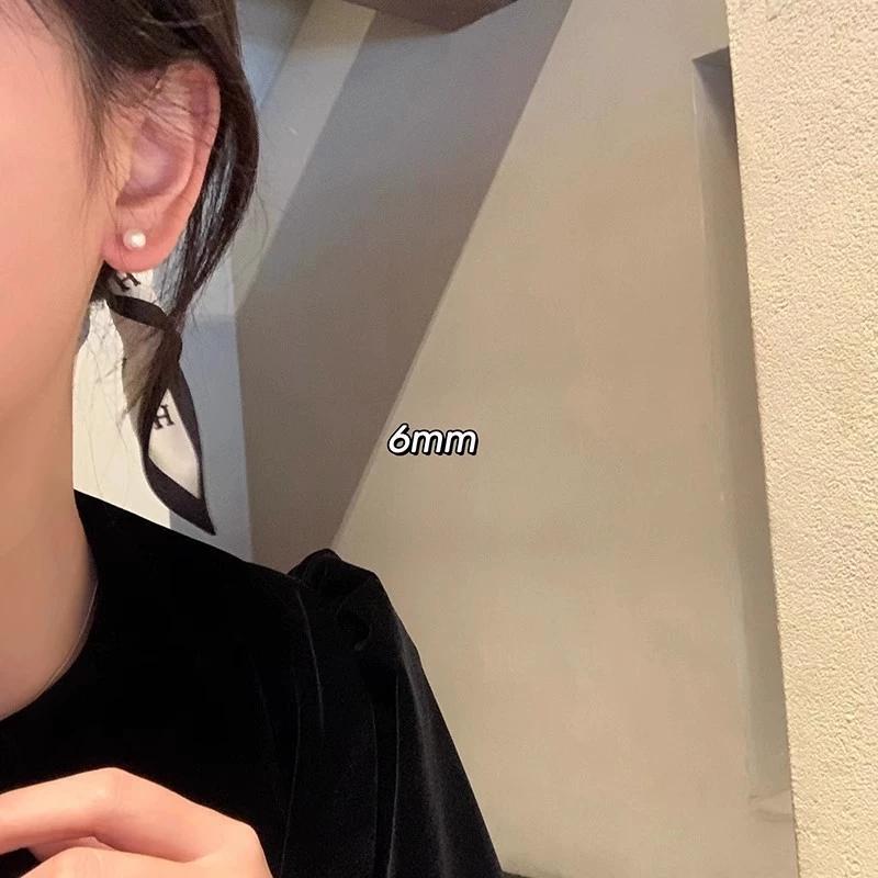 

Элегантные классические серьги-пусеты из искусственного жемчуга, минималистичные, гипоаллергенные, женские украшения, подарок 6mm/pair