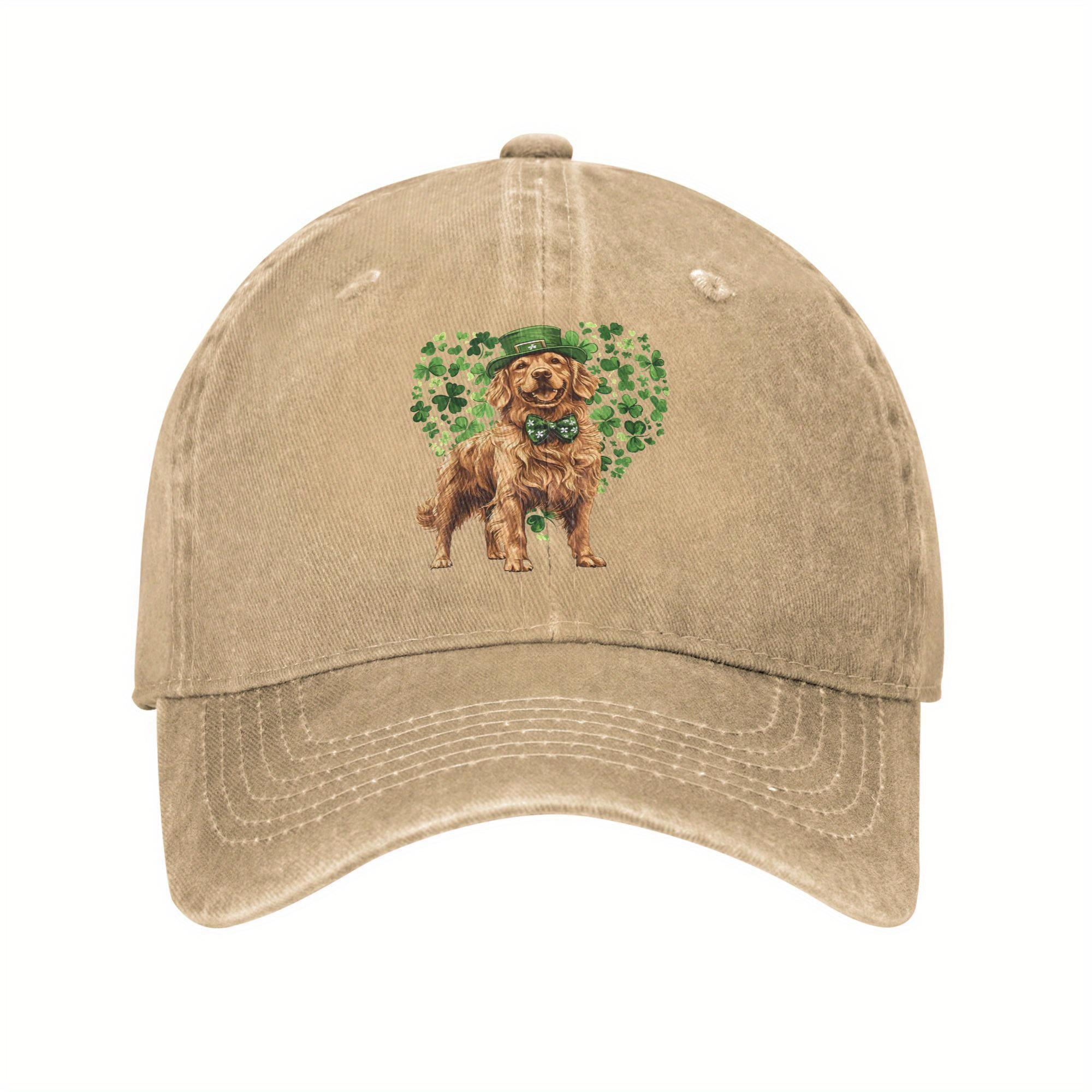 

Golden Retriever St Patrick Day Baseball Cap Unisex Adjustable Dog Lover Polyester Outdoor Hat One Size