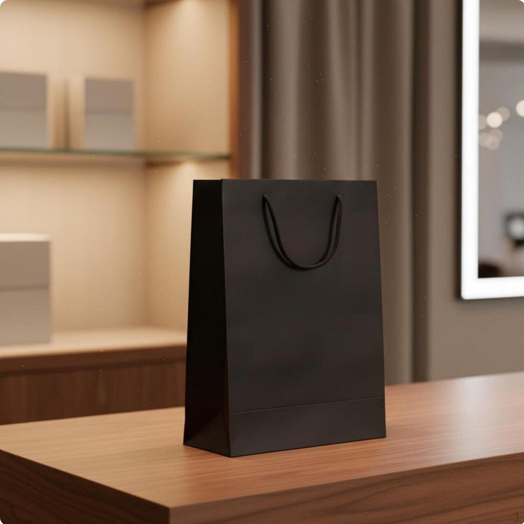 Paper Bag with Handles Tote Construction for Retailers, Businesses White 13619cm
