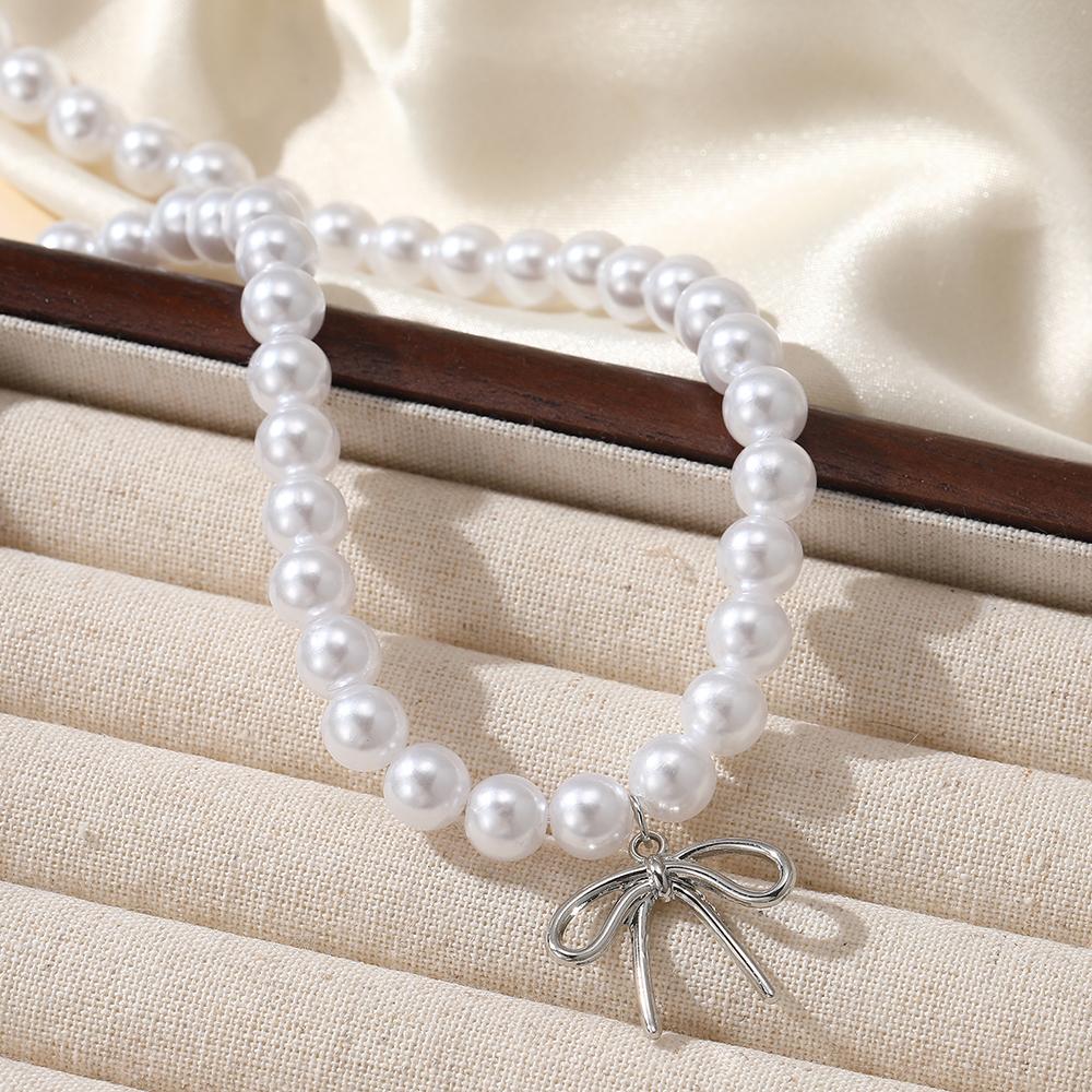 New Fashion Simple Imitation Pearl Choker Necklace For Women Vintage Elegant Beads Temperament Necklace Wedding Party Jewelry