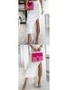 Elegant Ribbed Knit Slit Midi Skirt for Women - Summer Style