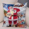 1 piece Christmas Day party decoration pillowcase Santa Claus printed pillow cover Sofa room home decoration Christmas gift