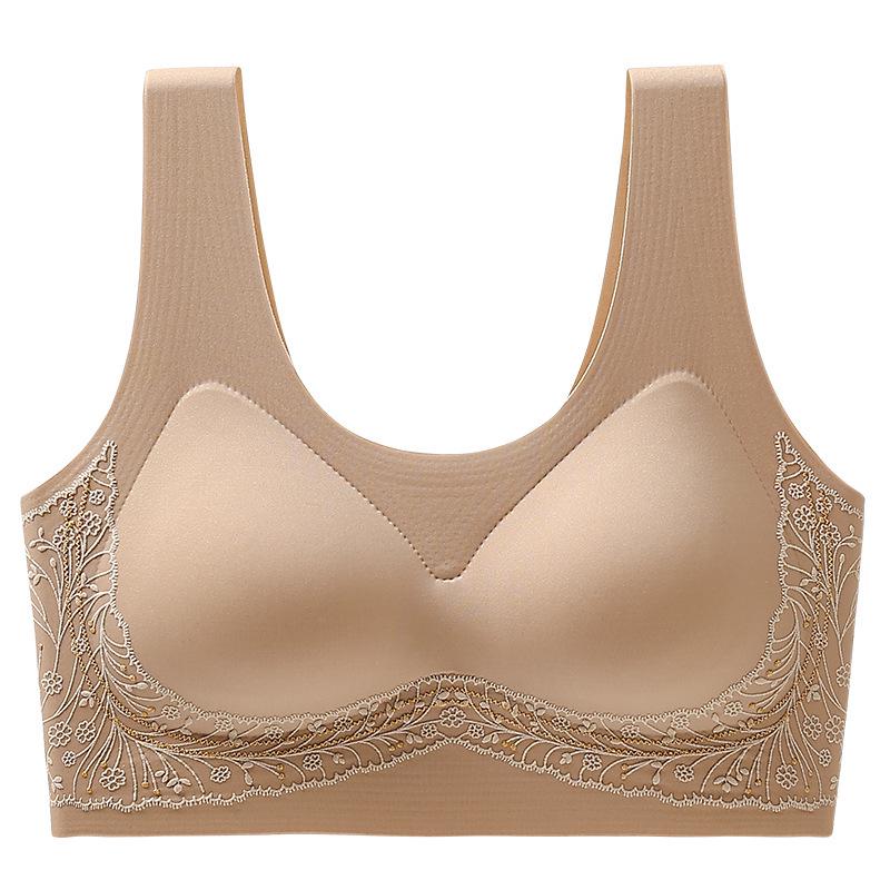 Seamless Back-Support Lift Bra with Wide Straps and Integrated Wireless Cups
