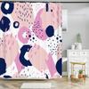 Abstract Art Shower Curtain Cartoon Green Plant Leaves 3D Print Funny Pattern Bath Screen Waterproof Polyester Screen Decor