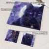 3pcs Mystic Black Cat Bedding Duvet Cover Set Moonlit Cat Bedding Quilt Set Purple Floral Themed Bed Set Elegant Moon & Stars