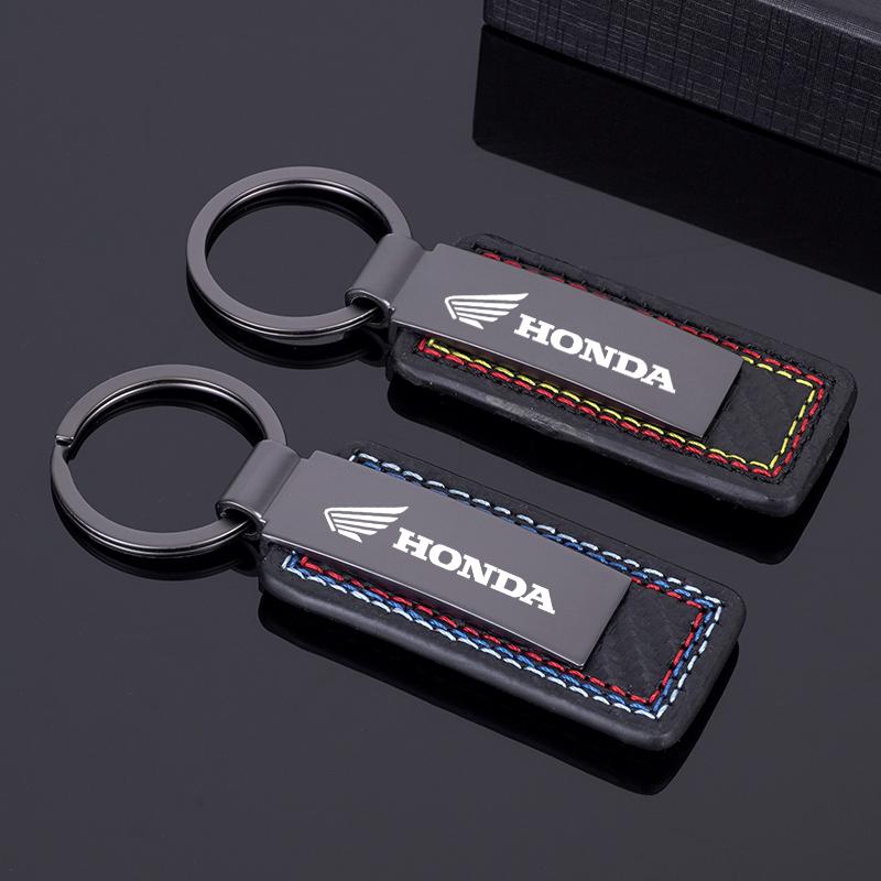 Carbon Fibre Pattern Car Keychain Pendant Key Ring For Honda Civic FIT Accord Prelude CRV 5th City CRZ CRX Jazz HRV Accessories KU9