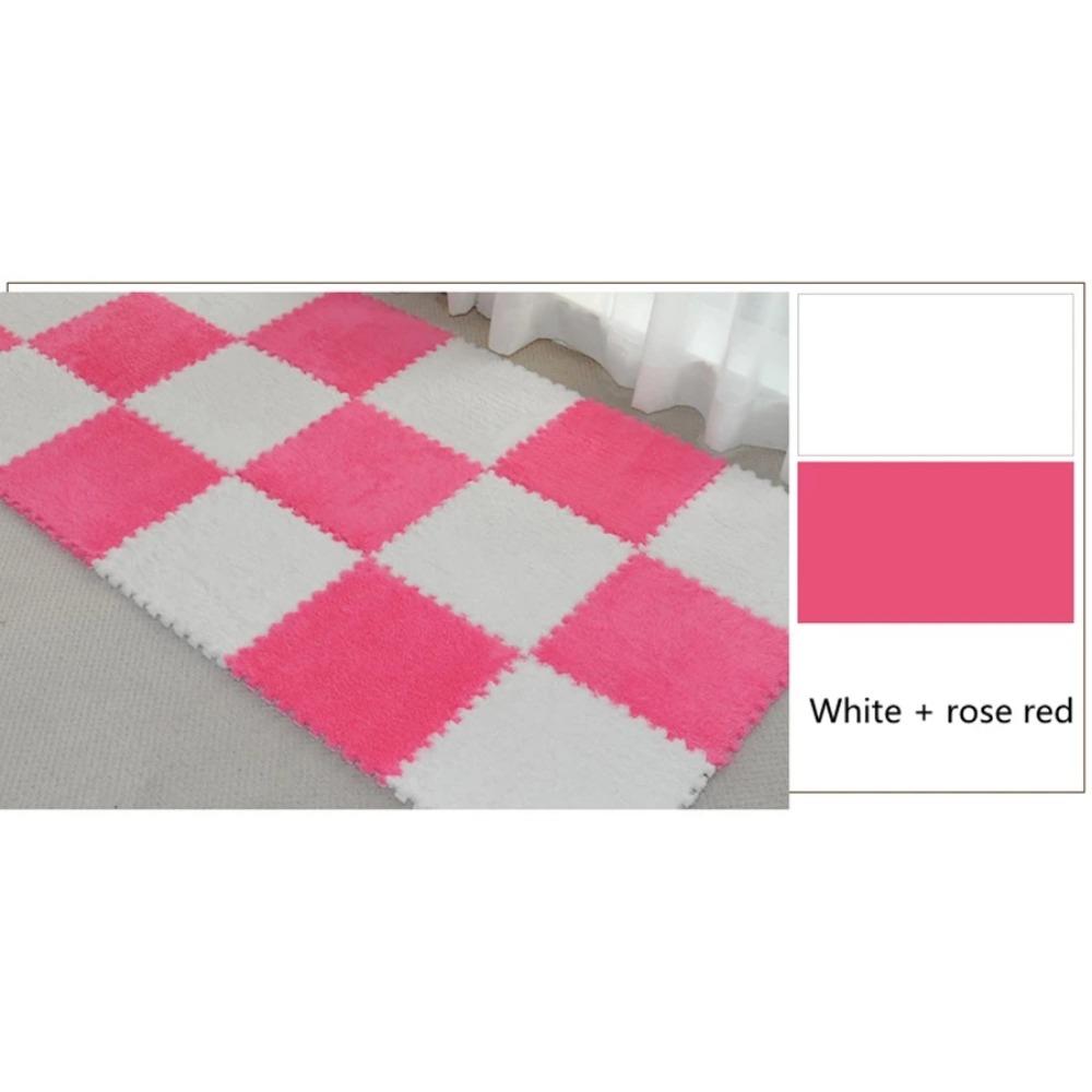 

Горячая Распродажа 30*30*1см Гостиная спальня Детская Мягкий Ковер Волшебный Лоскутный Пазл Соединение Головы Детский Коврик для Ползания 1шт 20pcs ярко-розовый/белый