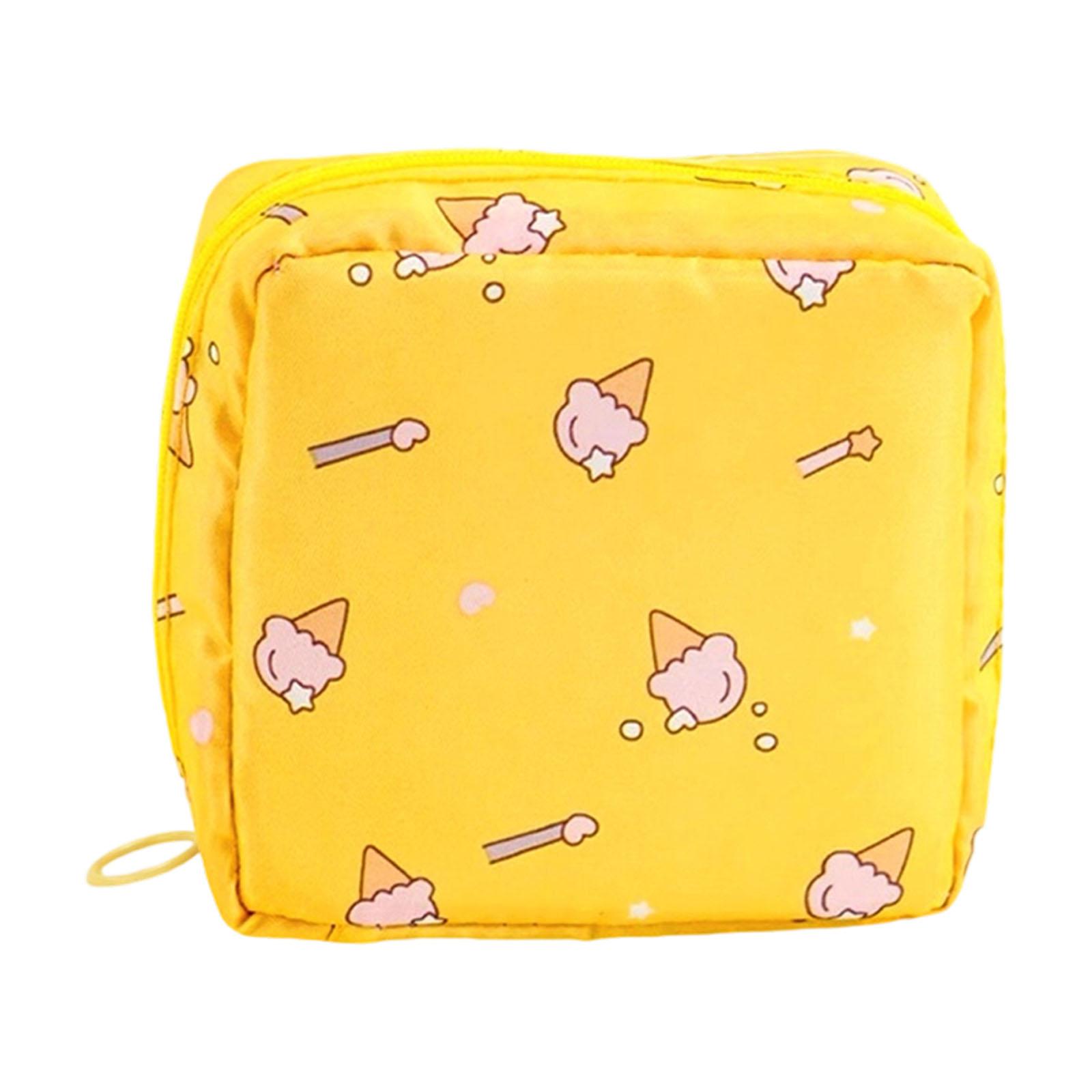 Портативные косметички для женской гигиены Удобные косметички для гигиенических прокладок для незаметного хранения женских гигиенических средств жёлтый