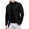 Men's Casual Warm Jacket Knit Cardigan Sweater Men's Long Sleeve Zipper Cable Sweater Jacket