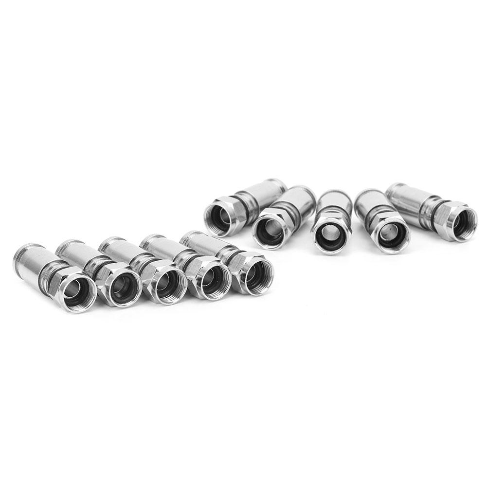 10 Pcs RG6 UK Squeezed Type F Connector F Cable Antenna Video Satellite Adaptor