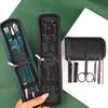 6 Pcs Portable Nail Scissors Sets Carbon Steel Green Black Nail Clippers Scissors File Manicure Beauty Tools Kit Full Function