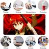 Gaming Mouse Pad Large Desk Mat Stitched Edges Fiery Red Hair Anime Sword Girl Print Keyboard Pad for Gamer Office Home