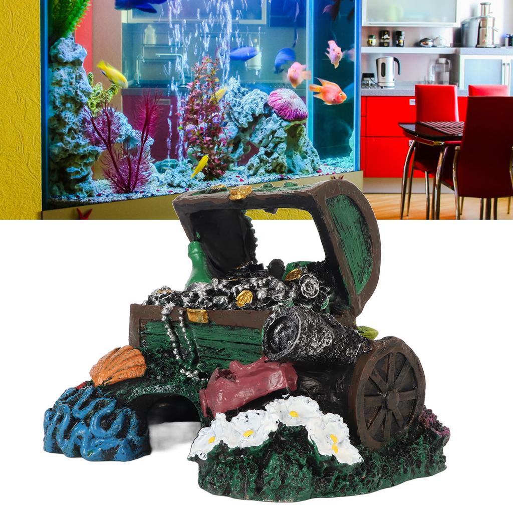 Aquarium Treasure Box Ornament   Cave Lifelike Resin Jewelry Box Decoration for Freshwater Saltwater